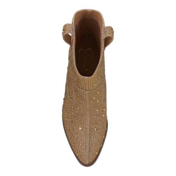 Jessica Simpson Women's Gold Cissely Western Embellished‎ Bootie Size US 6 - Picture 5 of 14